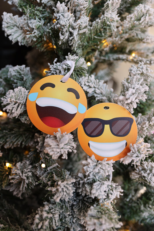 Christmas Ornament - Cool/Laugh Emojis