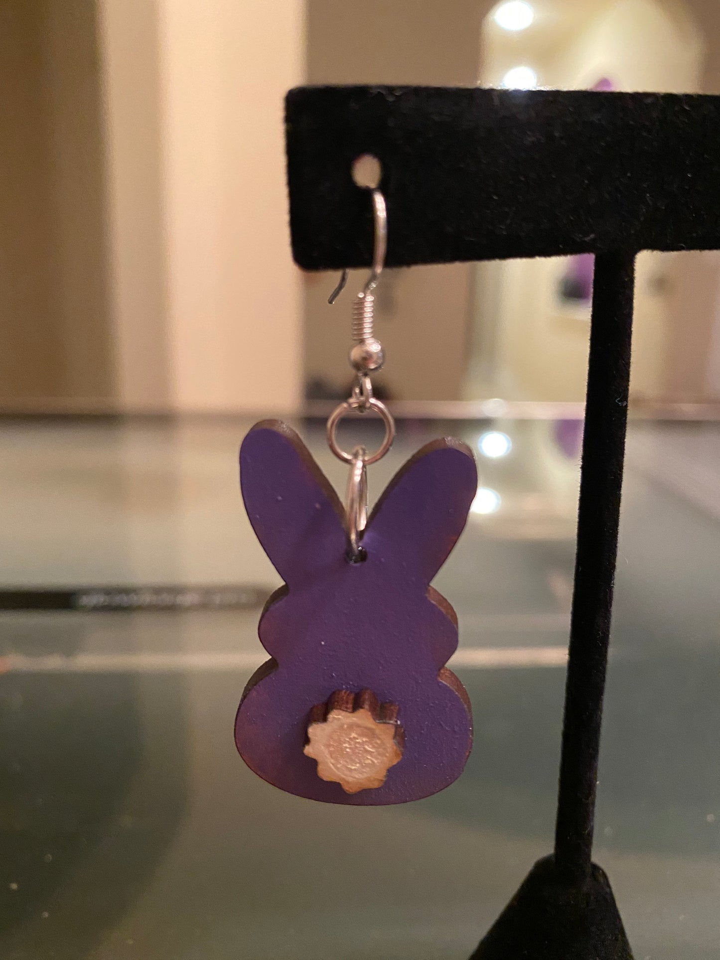 Pink and Purple Easter Bunny Earrings