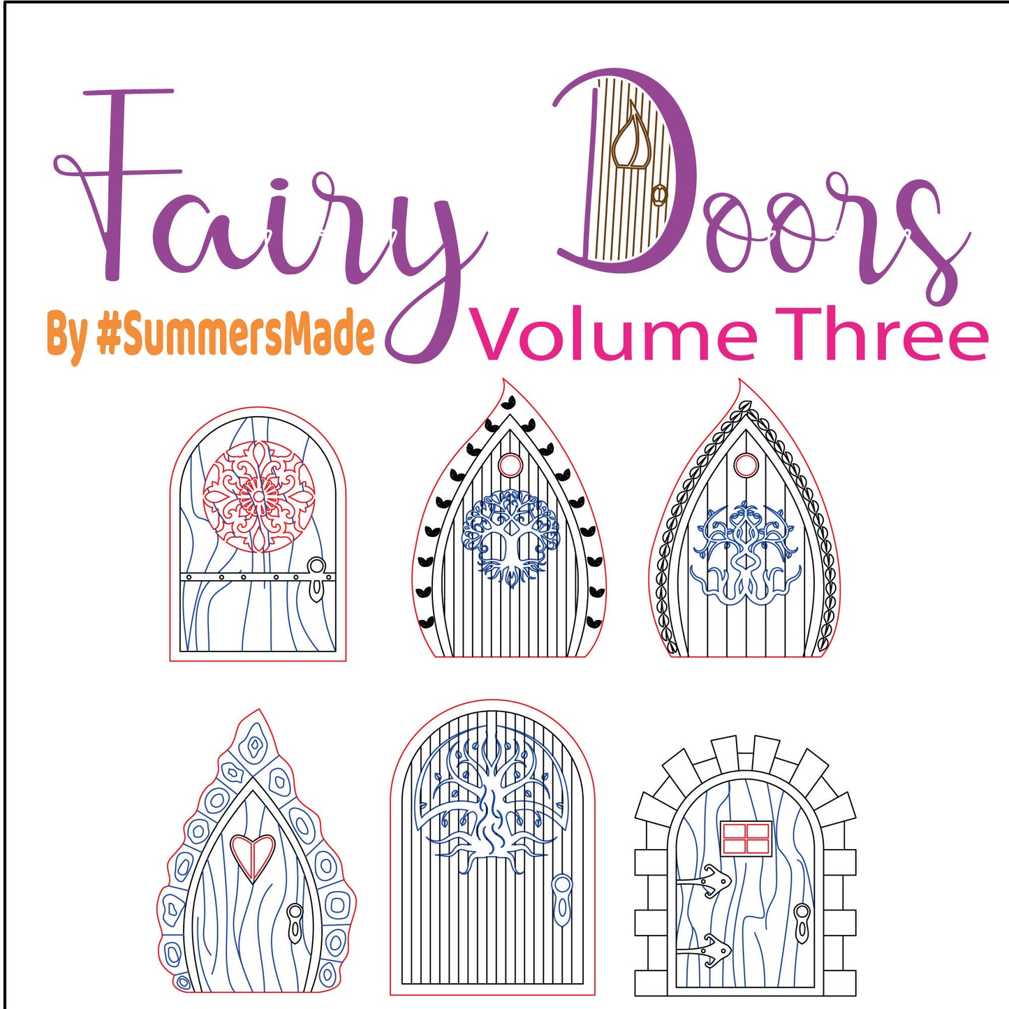 V3 - 6 Wooden Fairy Doors Volume Three - 6 Fairy Doors to decorate