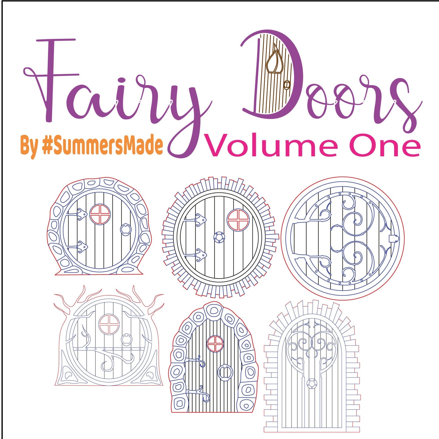 V1 - 6 Wooden Fairy Doors Volume One - 6 Fairy Doors to decorate