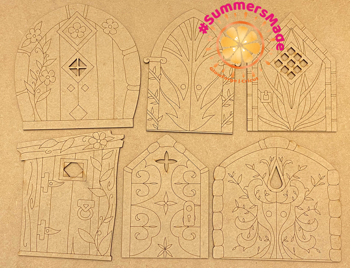 V5 - 6 Wooden Fairy Doors Volume Five - 6 Fairy Doors to decorate