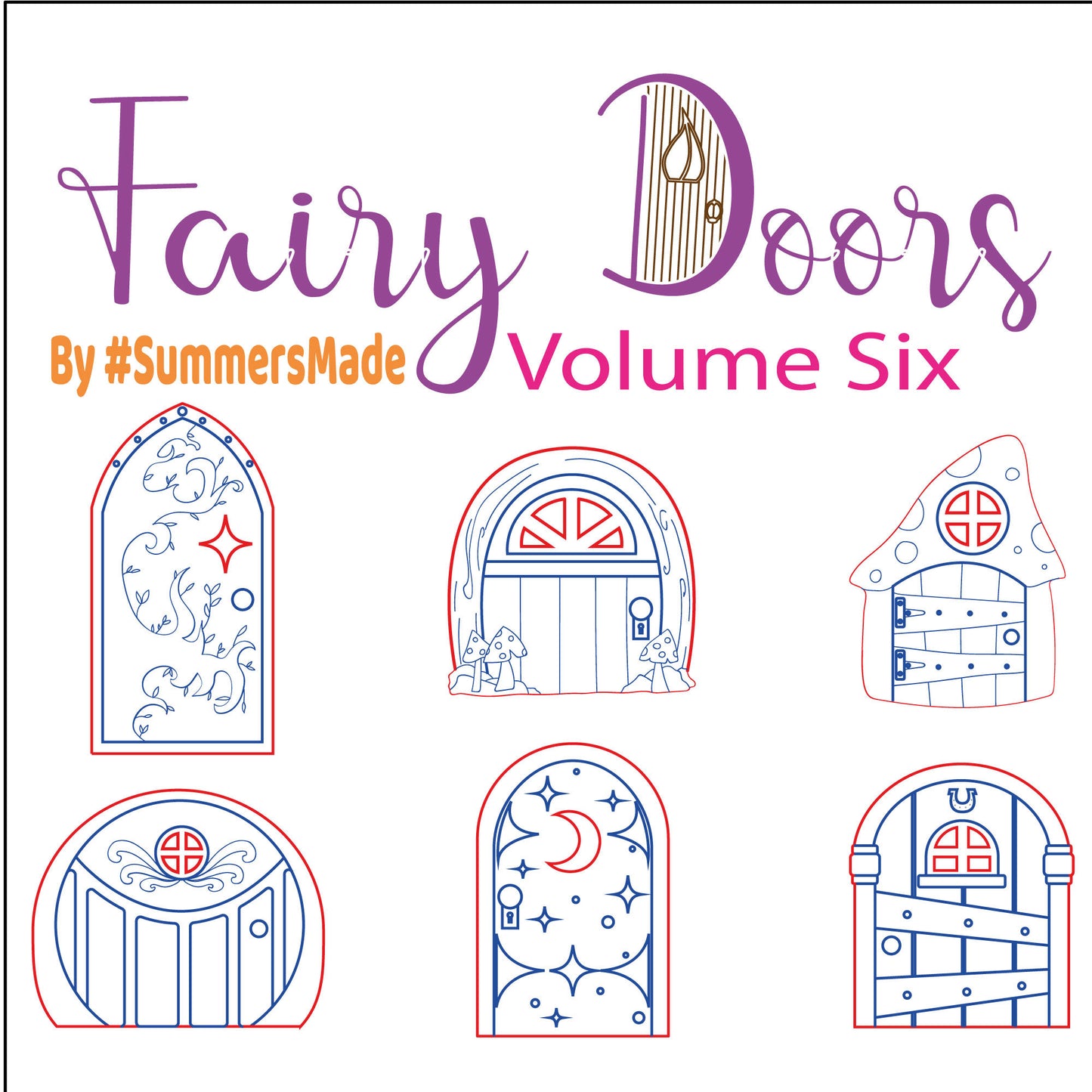 V6 - 6 Wooden Fairy Doors Volume Five - 6 Fairy Doors to decorate