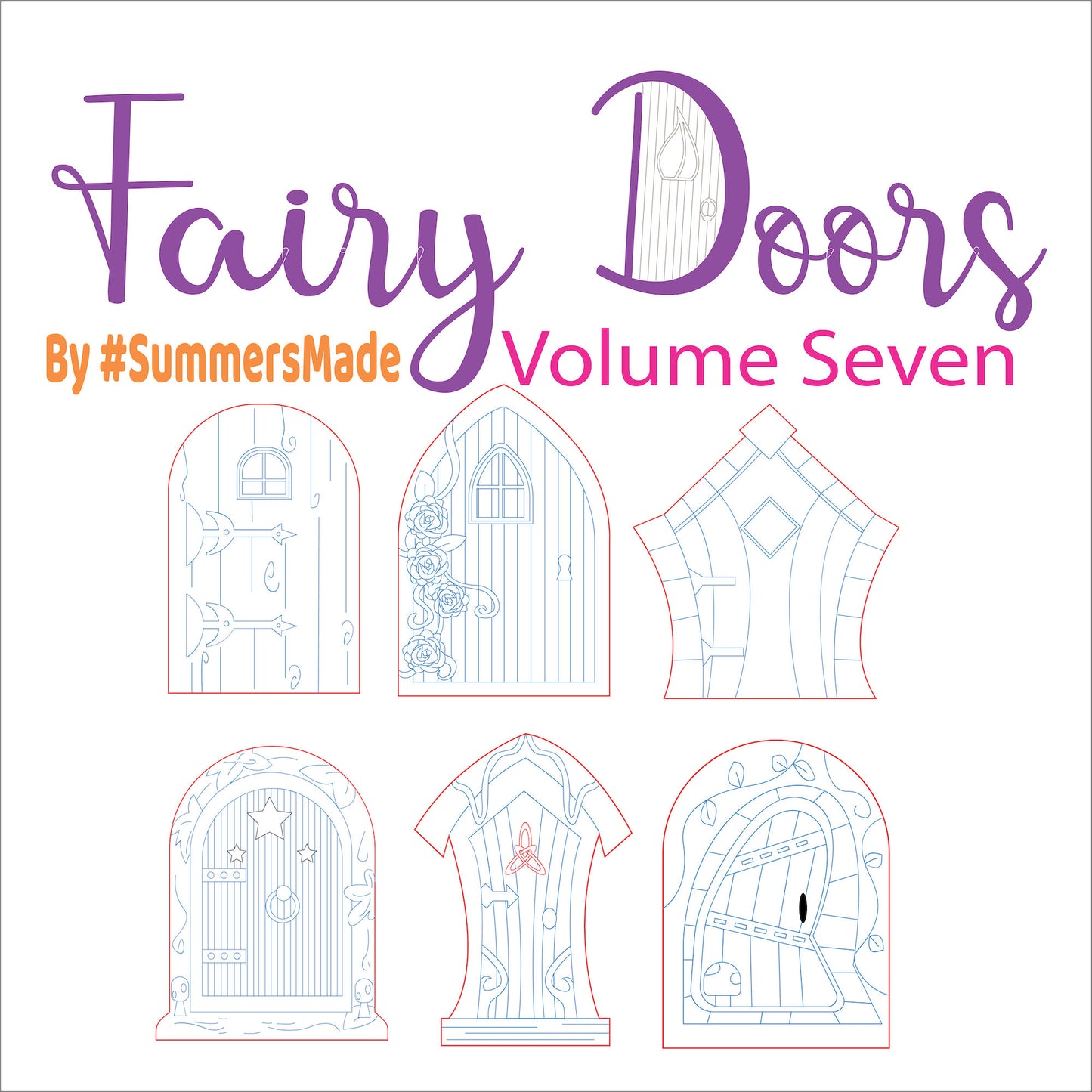 V7 - 6 Wooden Fairy Doors Volume Five - 6 Fairy Doors to decorate