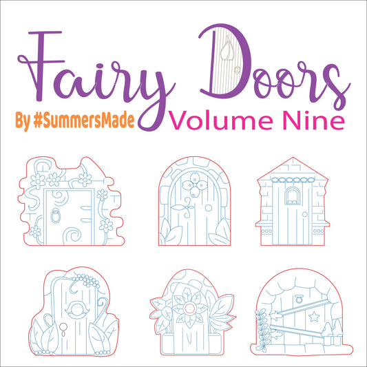 V9 - 6 Wooden Fairy Doors Volume Five - 6 Fairy Doors to decorate