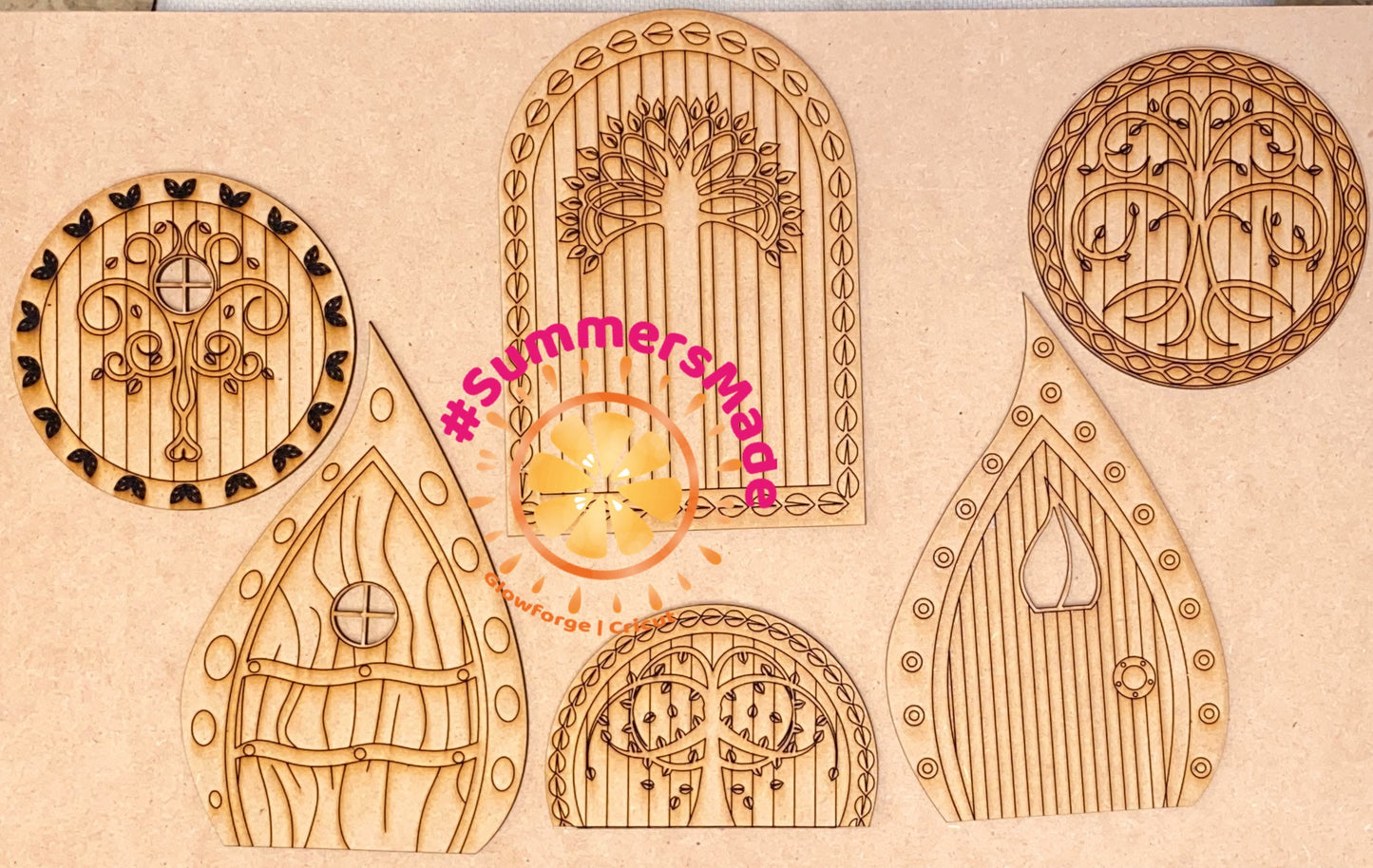 SVG Digital File: V4 Fairy Doors Volume Four - 6 Fairy Doors to laser cut and decorate