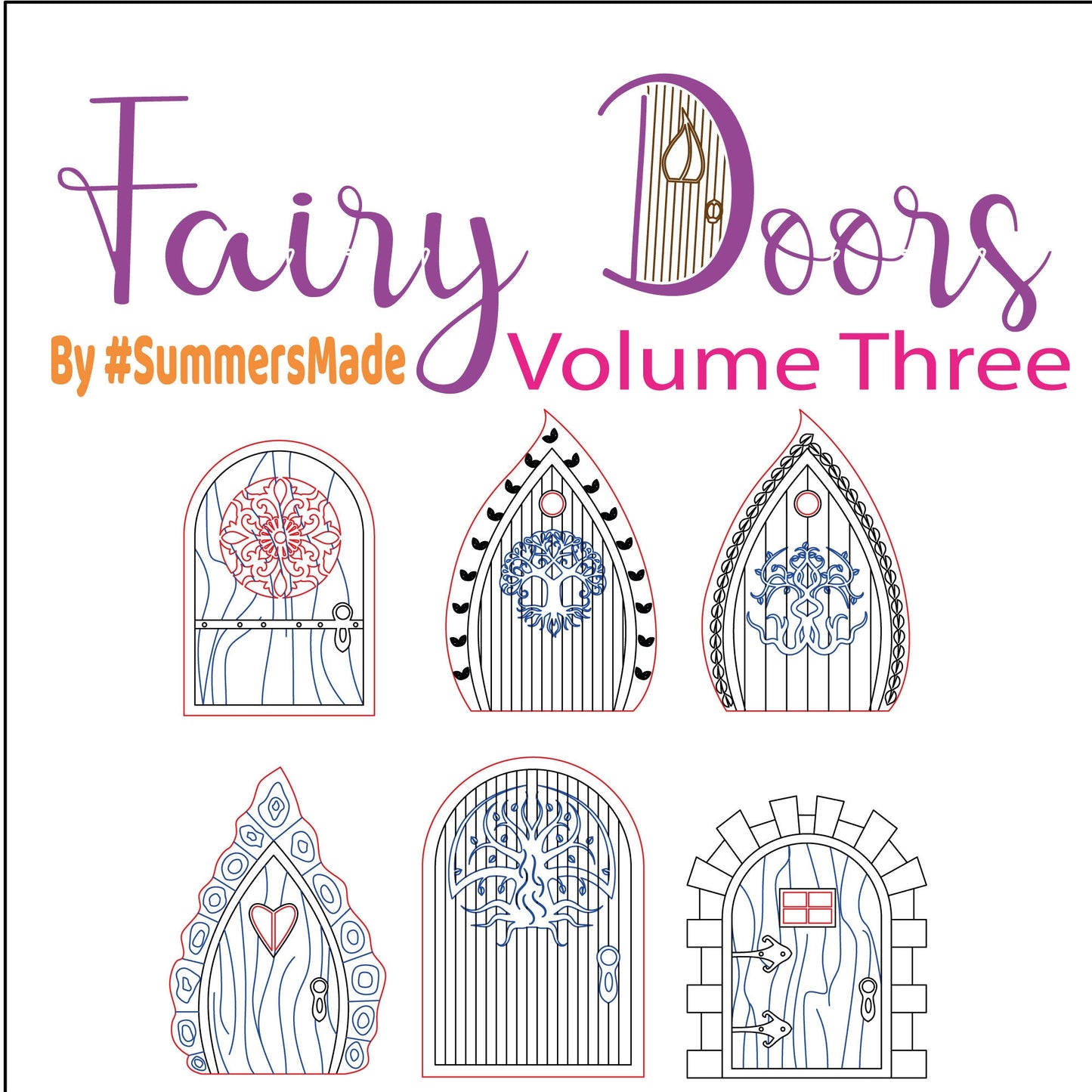 V3 SVG Digital File: V3 Fairy Doors Volume Three - 6 Fairy Doors to laser cut and decorate